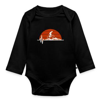 Mountain Bike Heartbeat Cute Bike Heartbeat - Body Bébé bio manches longues - noir - Devant