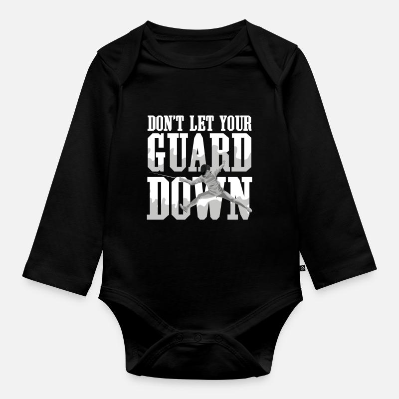Don't Let Your Guard Down - Baby Bio-Langarm-Body - Schwarz