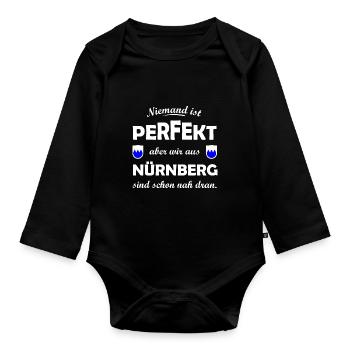 The Nuremberg fans - Organic Longsleeve Baby Bodysuit - black - Front