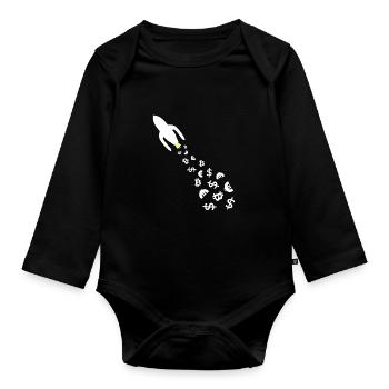 The Investor Rocket - Organic Longsleeve Baby Bodysuit - black - Front