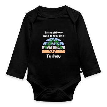 Tourist in der Türkei - Baby Bio-Langarm-Body - Schwarz - Vorne
