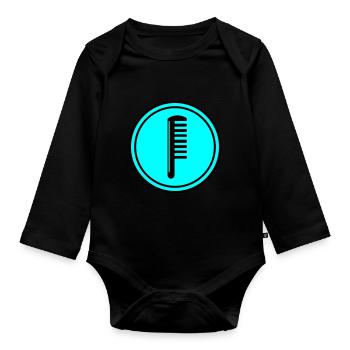 Kamm Friseur Kreis - Baby Bio-Langarm-Body - Schwarz - Vorne