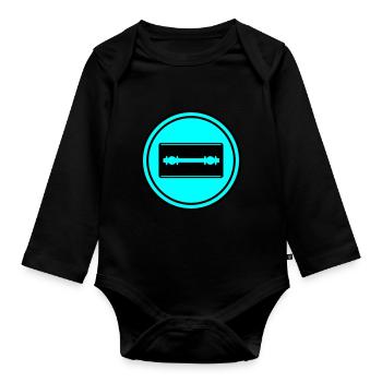 Razor Blade Icon Circle - Organic Longsleeve Baby Bodysuit - black - Front