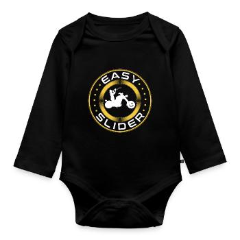 Trombone Player Biker Easy Slider Funny Trombonist - Baby Bio-Langarm-Body - Schwarz - Vorne