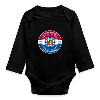 Independence Missouri Flag USA Souvenir Badge - Body Bébé bio manches longues - noir - Devant