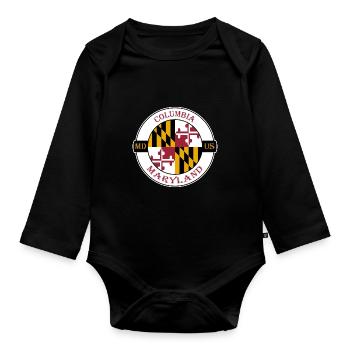 Columbia Maryland Flag USA Travel Souvenir Badge - Body Bébé bio manches longues - noir - Devant