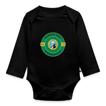 Federal Way Washington Flag USA Souvenir Badge - Body Bébé bio manches longues - noir - Devant