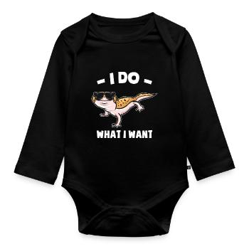 Gecko's pets | Zookeeper Amphibians - Organic Longsleeve Baby Bodysuit - black - Front