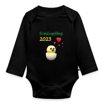 Baby_2023 - Baby Bio-Langarm-Body - Schwarz - Vorne