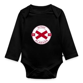 Dothan Alabama Flagge USA Reise Souvenir Abzeichen - Baby Bio-Langarm-Body - Schwarz - Vorne