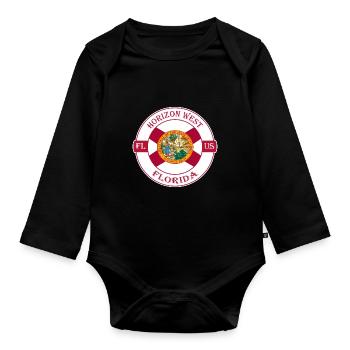 Horizon West Florida Flagge USA Souvenir Abzeichen - Baby Bio-Langarm-Body - Schwarz - Vorne