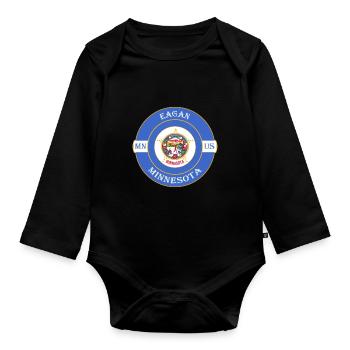 Eagan Minnesota Flag USA Travel Souvenir Badge - Body Bébé bio manches longues - noir - Devant