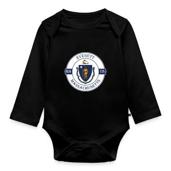 Everett Massachusetts Flag USA Souvenir Badge - Body Bébé bio manches longues - noir - Devant