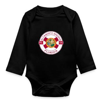 Altamonte Springs Florida Flagge USA Reisesouvenir - Baby Bio-Langarm-Body - Schwarz - Vorne