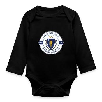 Marlborough Massachusetts Flag USA Souvenir de voyage - Body Bébé bio manches longues - noir - Devant
