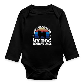 American Eskimo Dog Love Silhouette Vintage Sunset - Body Bébé bio manches longues - noir - Devant