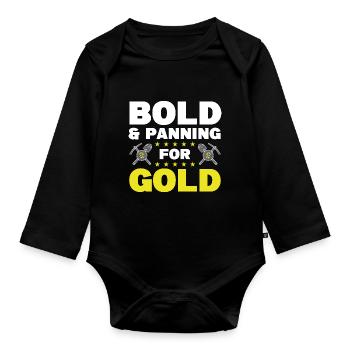 Idées cadeaux pour les mines d’or | Mine d’or orpaillée - Body Bébé bio manches longues - noir - Devant