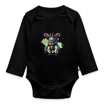 Monster Osterhase - Baby Bio-Langarm-Body - Schwarz - Vorne