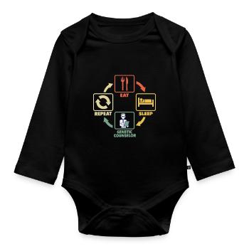 Conseiller en génétique Dictons du conseiller en génétique - Body Bébé bio manches longues - noir - Devant