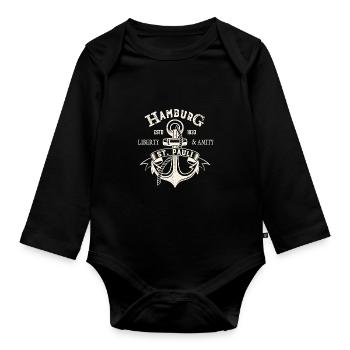 Hambourg St. Pauli Anchor sailor sailor cadeau - Body Bébé bio manches longues - noir - Devant