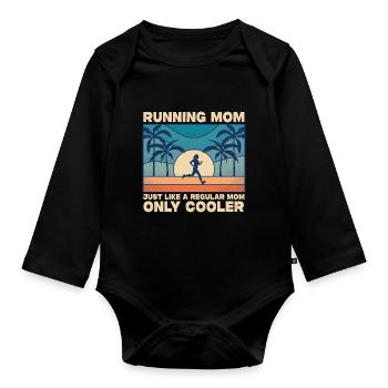 Courir maman comme une glacière de maman ordinaire seulement - Body Bébé bio manches longues - noir - Devant