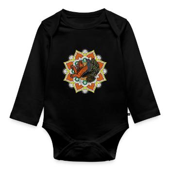 Faravahar Zoroastrianism Simurgh Persia - Organic Longsleeve Baby Bodysuit - black - Front