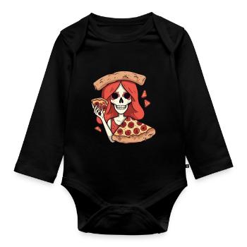 ElPizzico - ThePizzfather - Baby Bio-Langarm-Body - Schwarz - Vorne