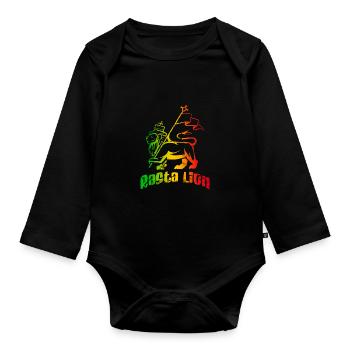 Rasta-Löwe - Baby Bio-Langarm-Body - Schwarz - Vorne