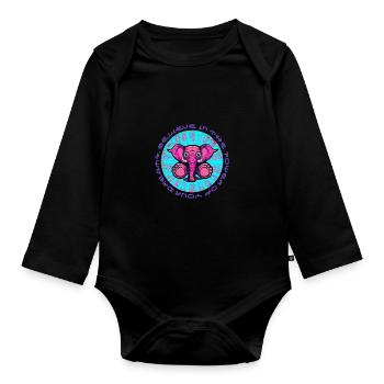 Träume werden wahr: Erwecke die Kraft in dir! - Baby Bio-Langarm-Body - Schwarz - Vorne