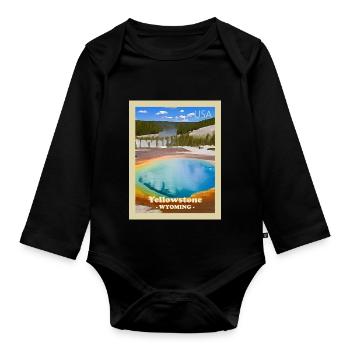Yellowstone National Park - Organic Longsleeve Baby Bodysuit - black - Front