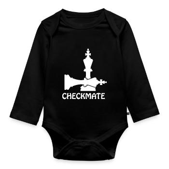 boardgame chess backgammon game night - Baby Bio-Langarm-Body - Schwarz - Vorne