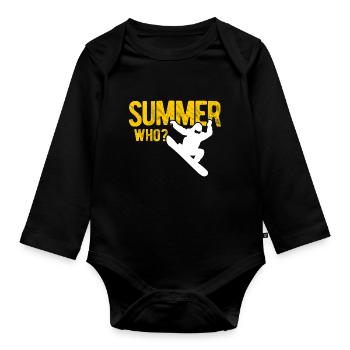 Snowboard Spruch für Snowboarder - Baby Bio-Langarm-Body - Schwarz - Vorne