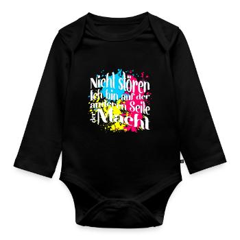 Ich bin auf der andern Seite der Macht - Baby Bio-Langarm-Body - Schwarz - Vorne
