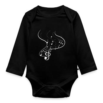 Danse Musique de danse - Body Bébé bio manches longues - noir - Devant