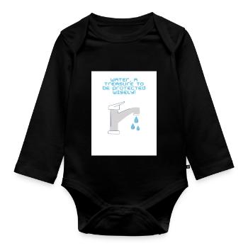 Wasser ist ein Schatz - Baby Bio-Langarm-Body - Schwarz - Vorne