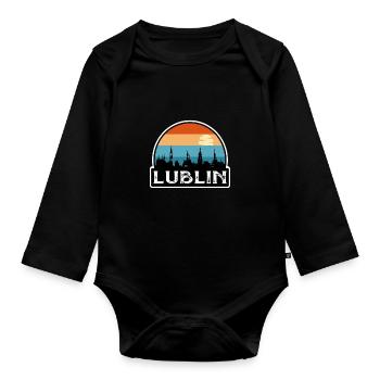 Lublin Pologne Flag Skyline Souvenir de voyage - Body Bébé bio manches longues - noir - Devant