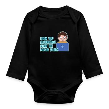 Conception de blagues de partage d’écran de travail pour Proud Pinoys - Body Bébé bio manches longues - noir - Devant