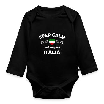 Supporters from Italy - Organic Longsleeve Baby Bodysuit - black - Front