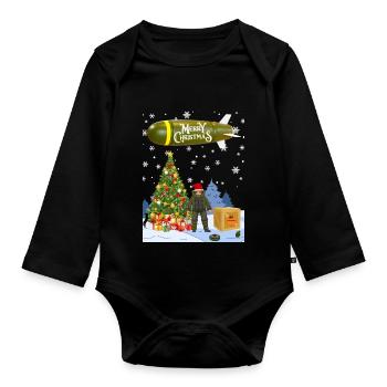 EOD Weihnachten - Baby Bio-Langarm-Body - Schwarz - Vorne