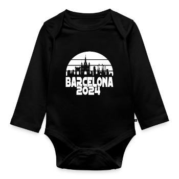 Barcelone 2024 - Body Bébé bio manches longues - noir - Devant