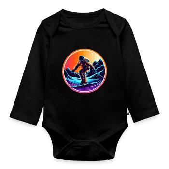 Snowboard ou ski puis après-ski - Body Bébé bio manches longues - noir - Devant