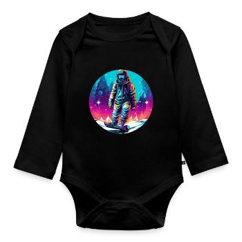 Snowboard ou ski puis après-ski - Body Bébé bio manches longues - noir - Devant