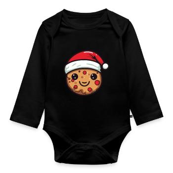 Biscuit Christmas Baking - Organic Longsleeve Baby Bodysuit - black - Front