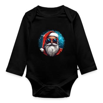 Merry Christmas - Organic Longsleeve Baby Bodysuit - black - Front