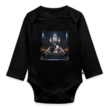 Fart Souls - Hollow Knight on Porcelain Throne #04 - Organic Longsleeve Baby Bodysuit - black - Front