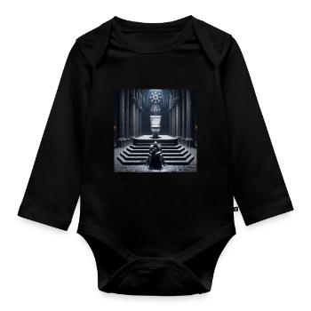 Fart Souls - Hollow Knight on Porcelain Throne #07 - Organic Longsleeve Baby Bodysuit - black - Front