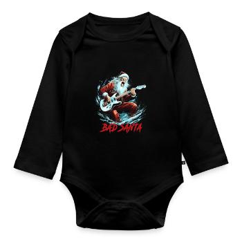 BAD SANTA - Baby Bio-Langarm-Body - Schwarz - Vorne