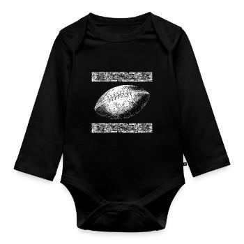 American Football Pigskin USA Sports - Organic Longsleeve Baby Bodysuit - black - Front