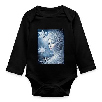 Cold beauty - Organic Longsleeve Baby Bodysuit - black - Front