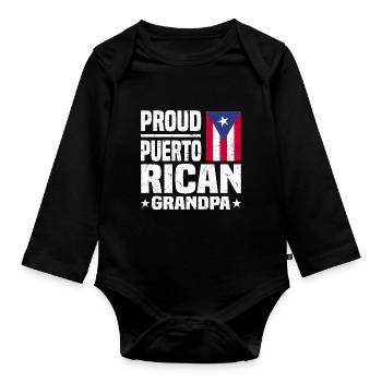 Puerto Rico Flagge | Puerto Ricaner Geschenkideen - Baby Bio-Langarm-Body - Schwarz - Vorne